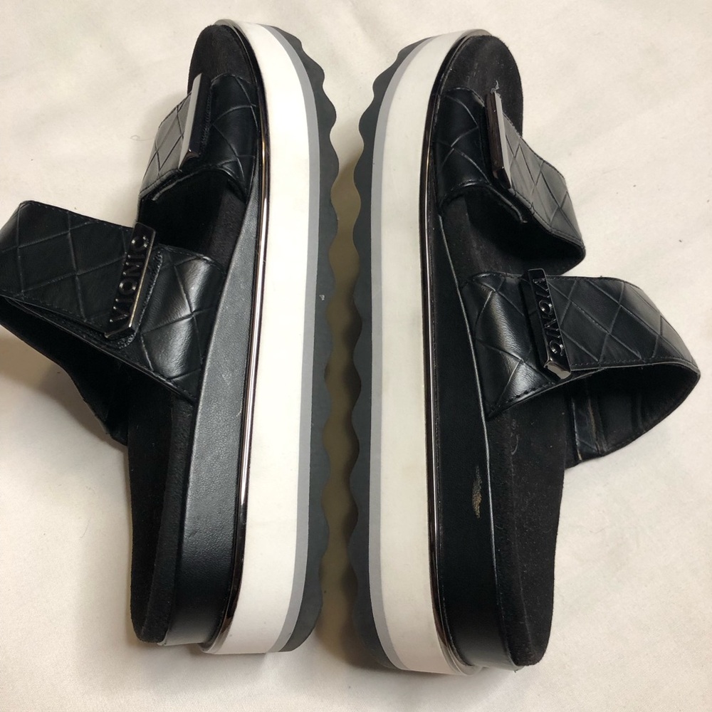 Vionic Brandie platform slide black white sandals - Picture 10 of 11